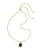 Tiger Striped Daphne Gold Small Long Pendant Necklace
