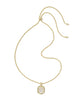Tiger Striped Daphne Gold Small Long Pendant Necklace