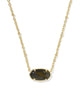 Tiger Striped Elisa Gold Short Pendant Necklace