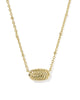 Tiger Striped Elisa Gold Short Pendant Necklace