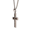 Gun Metal OP Steel Matte Finish Black Dinosaur Bone Inlay with Lab Grown Diamond Cross Pedant