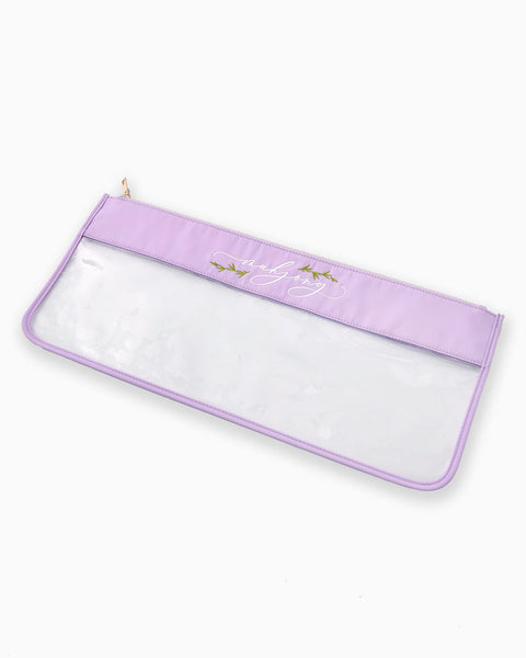 Lilac Sript Bamboo Mahjong Bag