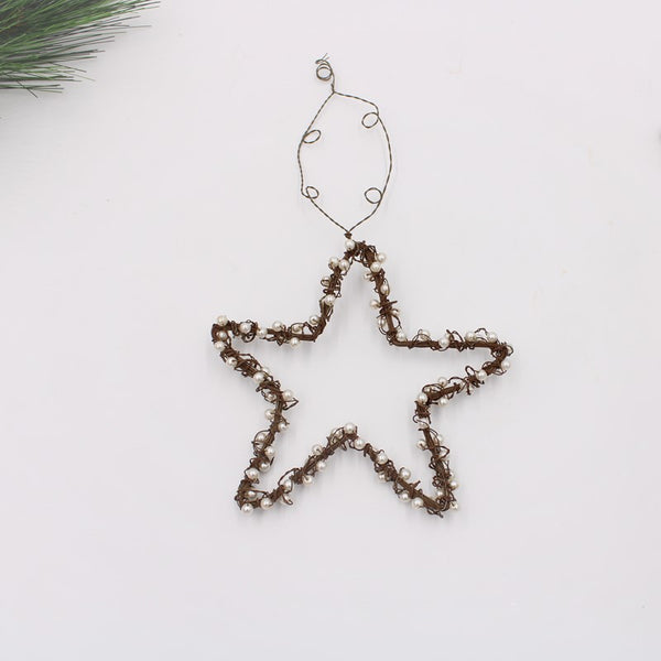 Wire Star Pearl Ornament
