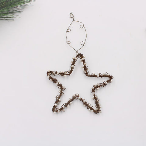 Wire Star Pearl Ornament