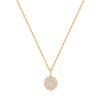 Glam CZ Disc Pendant Necklace in Gold