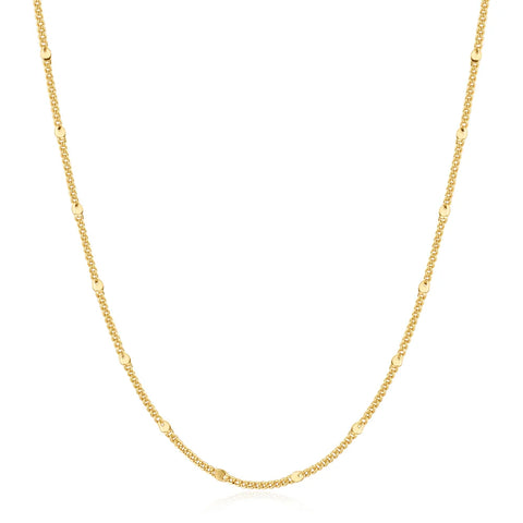 Gold Beaded Chain Necklace