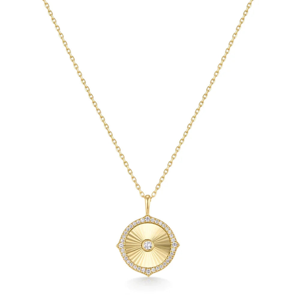 Diamond Cut Sunny Disc Necklace