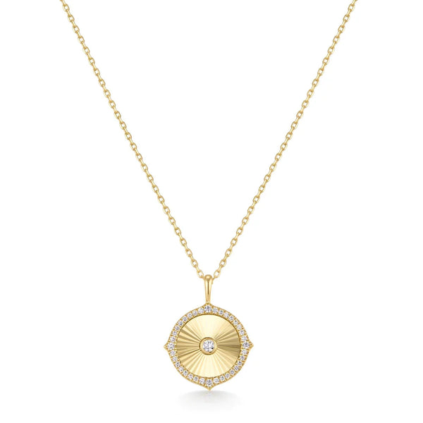 Diamond Cut Sunny Disc Necklace