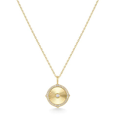 Diamond Cut Sunny Disc Necklace