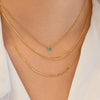 Bezel Set Lab-Created Turquoise Solitaire Necklace