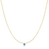 Bezel Set Lab-Created Turquoise Solitaire Necklace