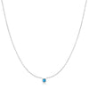 Bezel Set Lab-Created Turquoise Solitaire Necklace