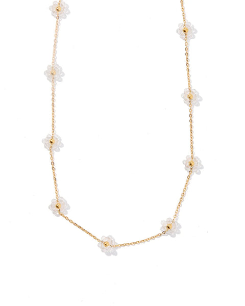 Gracie Flower Necklace - Clear