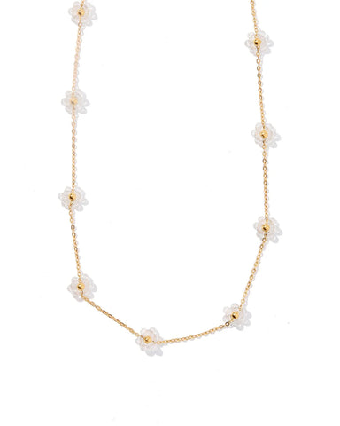 Gracie Flower Necklace - Clear
