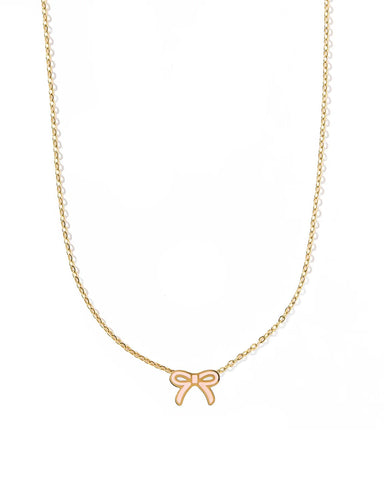 Sadie Bow Enamel Gold Necklace
