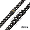 Black IP Stainless Steel Matte Finish Miami Cuban Chain with Black Sapphire Clasp