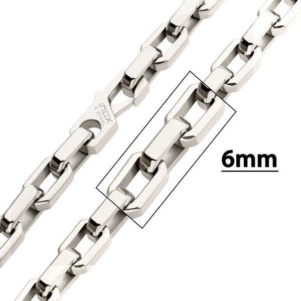 6mm Polished Finish Stainless Steel Paperclip Chain Necklace