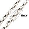 6mm Polished Finish Stainless Steel Paperclip Chain Necklace