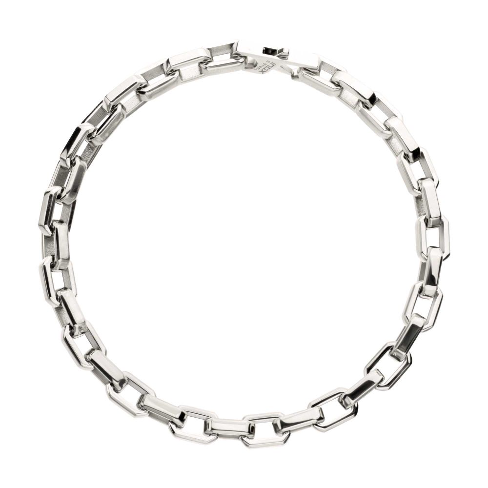 6mm Polished Finish Stainless Steel Paperclip Chain Bracelet