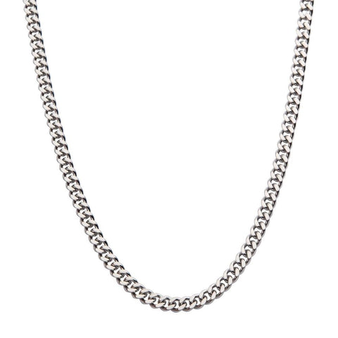 Stainless Steel 8mm Diamond Cut Curb Chain Necklace