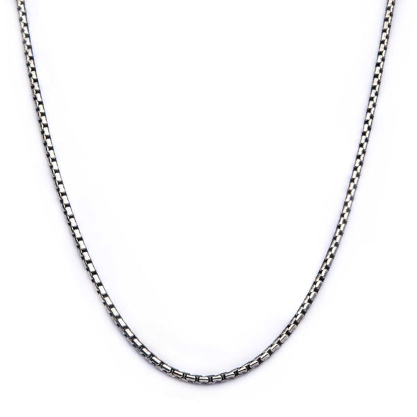 Oxidized Stainless Steel 3mm Boston Link Chain Necklace