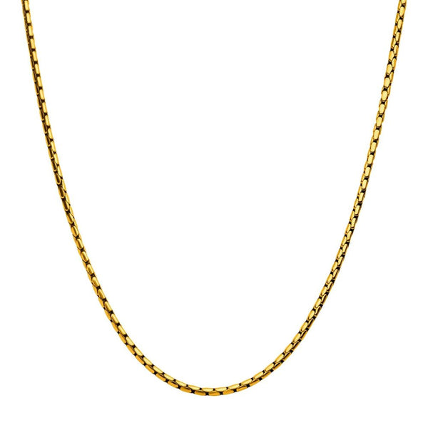 Stainless Steel Gold IP Plated 3mm Boston Link Chain