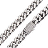 Stainless Steel 8mm Miami Cuban Chain Necklace with CZ Clasp