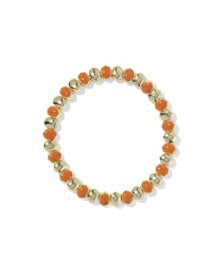 Daphne Enamel Stretch Bracelet Gold Dark Orange Enamel