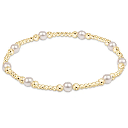 Purpose Pearl Pattern 4mm Bead Bracelet - Gold