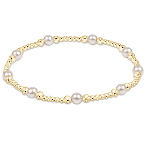 Purpose Pearl Pattern 4mm Bead Bracelet - Gold