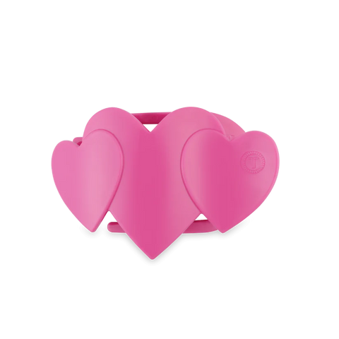 Pink Heart to Heart Small Flat Hair Clip