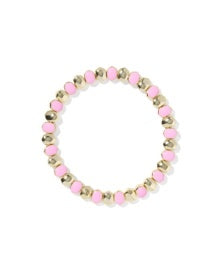 Daphne Enamel Stretch Bracelet Gold Light Pink Enamel