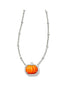 Pumpkin Short Pendant Necklace in Orange Mother of Pearl