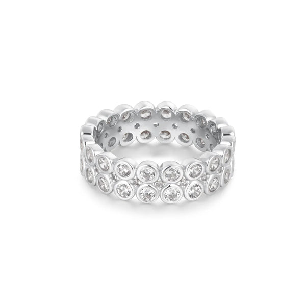 CZ Double Row Bezel Ring