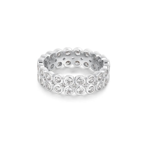 CZ Double Row Bezel Ring