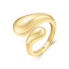 Gold Sculptural Crossover Ring in Gold