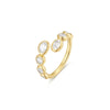 Gold Organic Pebble Spiral Bezel Adjustable Ring