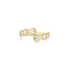 Gold Organic Pebble Spiral Bezel Adjustable Ring