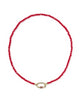 Emery Gold Beaded Strand Necklace in Red Glass