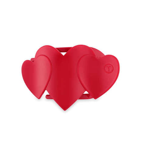 Red Heart to Heart Tiny Flat Hair Clip