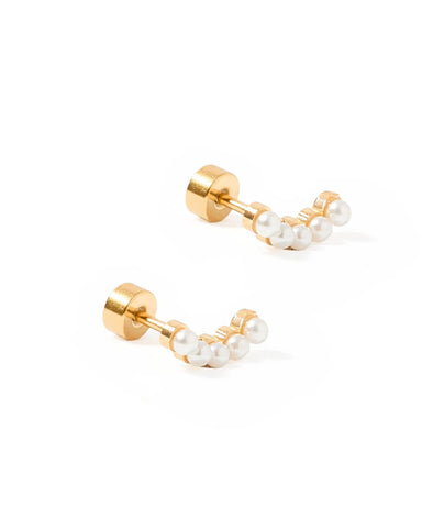 Abigal Pearl Screwback Stud Earrings