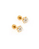 Alli Flat Back Screwback Stud Earrings in White
