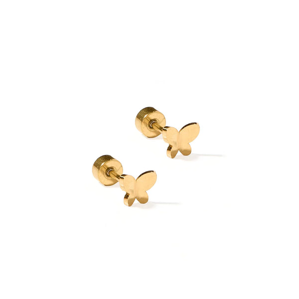 Billie Butterfly Flat Back Screwback Stud Earrings