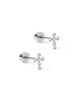 Clara CZ Cross Flat Back Screw Stud Earrings