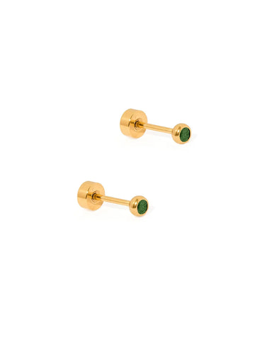 Cooper Emerald Screwback Stud Earrings
