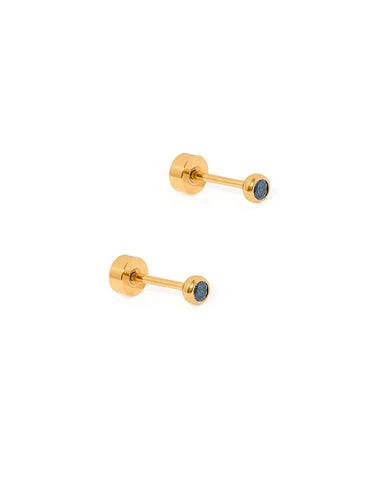 Cooper Sapphire Screwback Stud Earrings