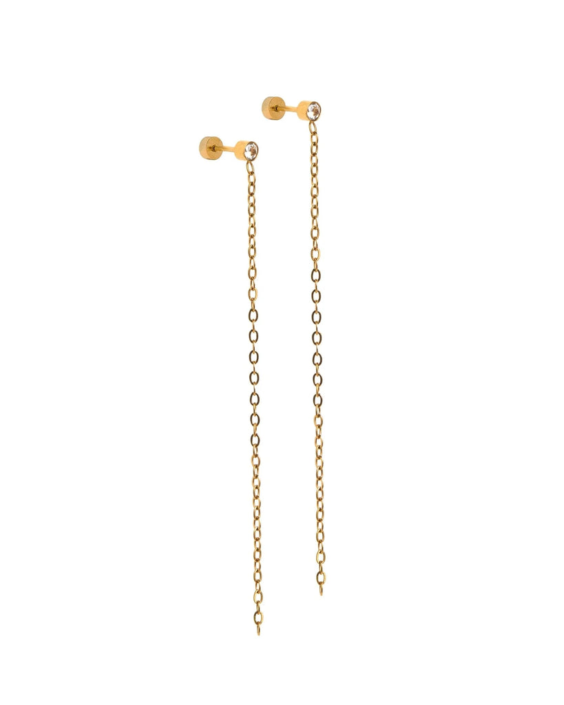 Darby Duster Gold Screwback Stud Earrings