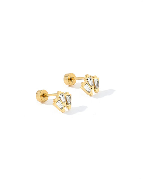 Demi Gold Screwback Stud Earrings
