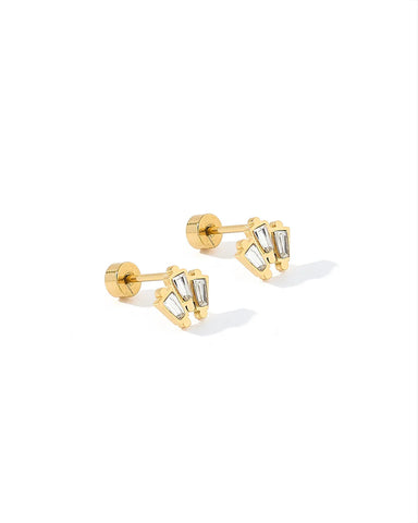 Demi Gold Screwback Stud Earrings