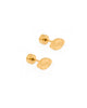 Football Gold Flat Back Screwback Stud Earrings